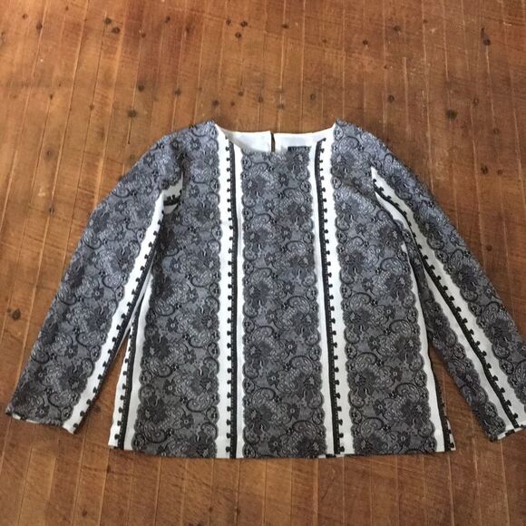 J Crew S black lace business casual Parisian blouse - Picture 1 of 2